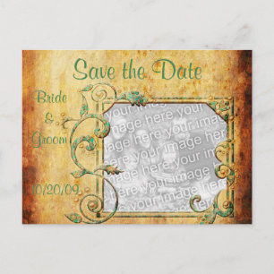 Carte Postale Faire-part Photo personnalisée du parchemin Vintage KRW Enreg