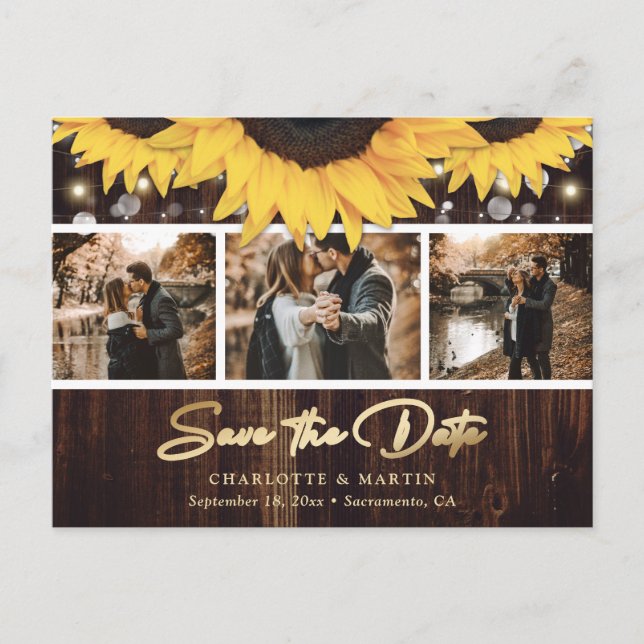 Carte Postale Faire-part Photo Save The Date (Devant)