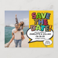Photo Save the Date Moderne Bande Dessinée Amusant