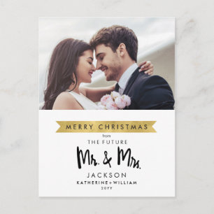 Carte Postale Faire-part Photo Save The Date Noël Futur Monsieur et Madam