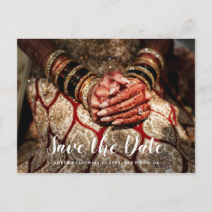 Carte Postale Faire-part Photographie personnalisée Mariage indien Enregist