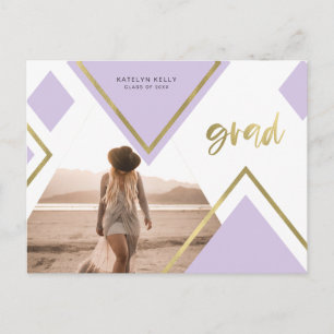 Carte Postale Faire-part Photos Géométriques Annonces de Graduation