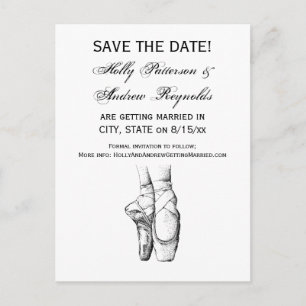 Carte Postale Faire-part Pieds de ballerine sur pointes #1