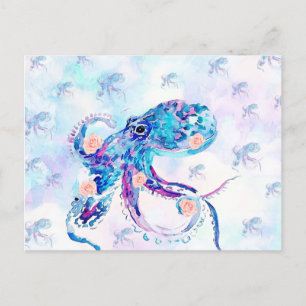 Carte Postale Faire-part pieuvre pastel dans le rêve