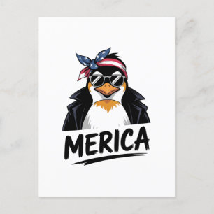 Carte Postale Faire-part Pingouin Résiste À La Manifestation Contre Les Pin