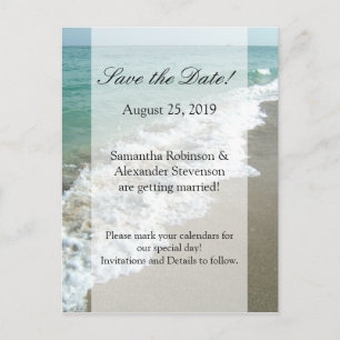 Carte Postale Faire-part Pittoresque Beach Destination Mariage Enregistrer 