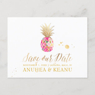 Carte Postale Faire-part PixDezines Aloha Ananas/Rose Chaud/Faire Part de D
