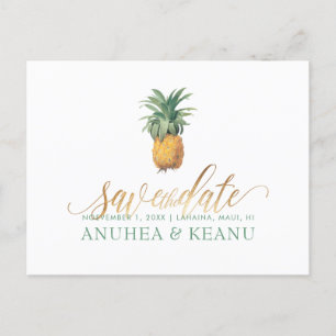 Carte Postale Faire-part PixDezines Ananas Vintage/Enregistrer la date