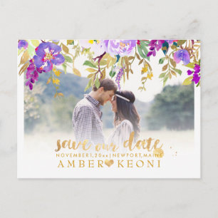 Carte Postale Faire-part PixDezines aquarelle été florale Enregistrer la da