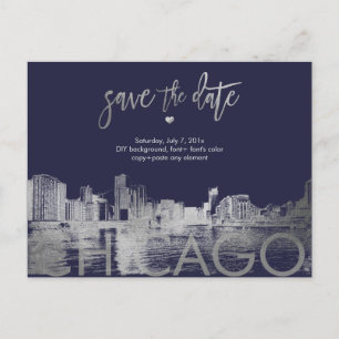 Carte Postale Faire-part PixDezines/Chicago Save the Date/Faux Argent