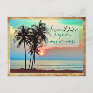 Carte Postale Faire-part PixDezines/date de sauvegarde/coucher de soleil de