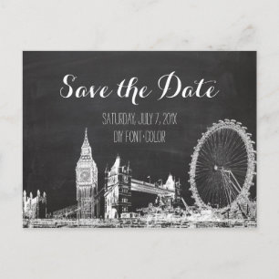 Carte Postale Faire-part PixDezines/date de sauvegarde/tableau de bord/lond