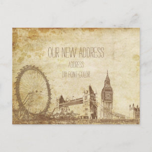 Carte Postale Faire-part PixDezines/déplacement vintage/london/esquissé