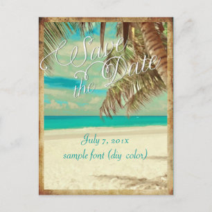 Carte Postale Faire-part PixDezines/enregistrer la date/hawaii vintage