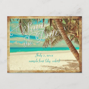 Carte Postale Faire-part PixDezines/enregistrer la date/hawaii vintage