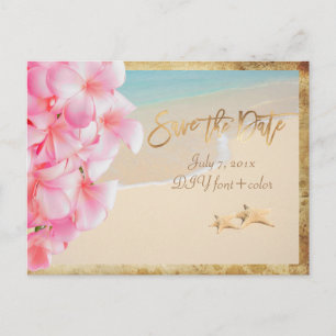 Carte Postale Faire-part PixDezines/enregistrer la date/hawaii vintage