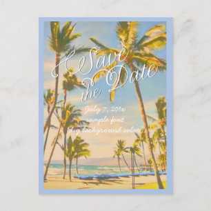 Carte Postale Faire-part PixDezines/enregistrer la date/hawaii vintage