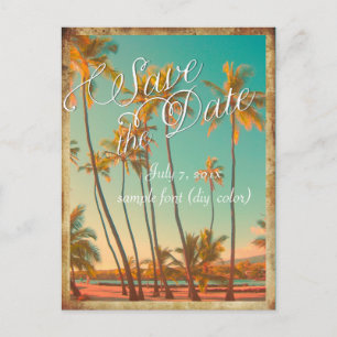 Carte Postale Faire-part PixDezines/enregistrer la date/hawaii vintage