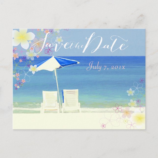Carte Postale Faire-part PixDezines/enregistrer la date/hula dream/beach (Devant)