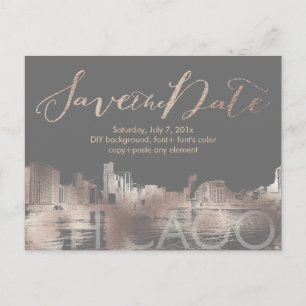 Carte Postale Faire-part PixDezines/Enregistrer la date/Or rose/Bord du lac