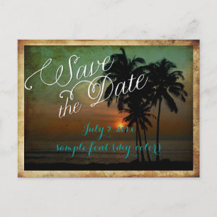 Carte Postale Faire-part PixDezines/enregistrer la date/plage tropicale vin