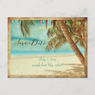 Carte Postale Faire-part PixDezines/enregistrer la date/plage vintage