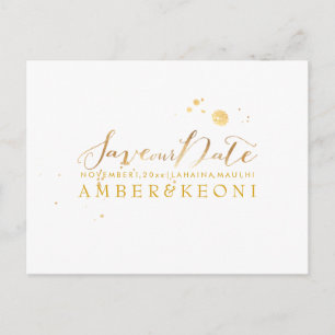Carte Postale Faire-part PixDezines Enregistrer la date/stylish Faux Gold S