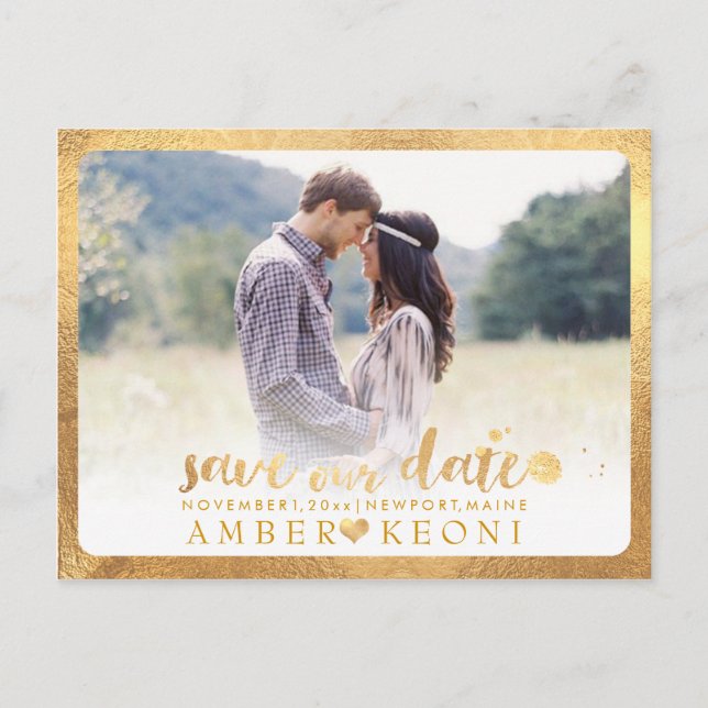 Carte Postale Faire-part PixDezines Enregistrer le script Date/Brosse (Devant)