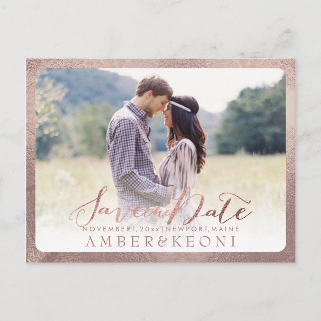 Carte Postale Faire-part PixDezines Enregistrer le script de date/manuscrit (Devant)
