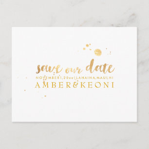 Carte Postale Faire-part PixDezines Enregistrer le script d'or de date/de s