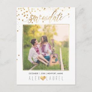 Carte Postale Faire-part PixDezines Étape importante/Faux confettis dorés