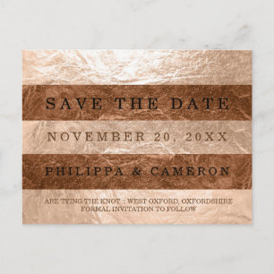 Carte Postale Faire-part PixDezines Faux Rose Gold + Cuivre Foil / Étape à 