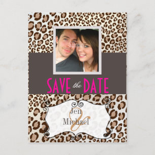 Carte Postale Faire-part PixDezines Leopard, Save the Date Photo