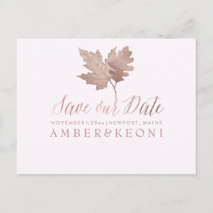 Carte Postale Faire-part PixDezines Rose Gold automne feuillage/Sauvegarder