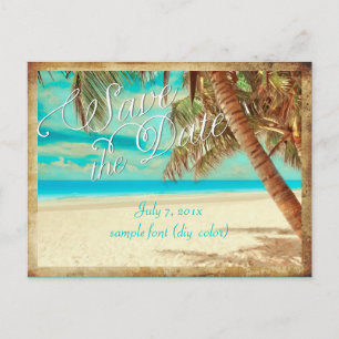 Carte Postale Faire-part PixDezines/sauvegarder la date/la plage tropicale 