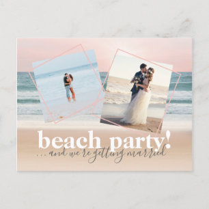 Carte Postale Faire-part Plage Sauvez la date et nous nous marions Anno