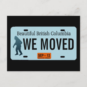Carte Postale Faire-part Plaque de licence Sasquatch de la Colombie-Britann