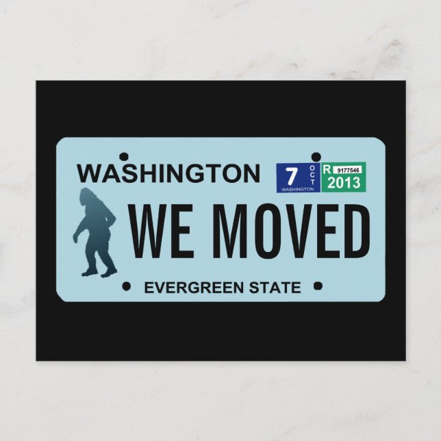 Carte Postale Faire-part Plaque de licence Washington Sasquatch (Devant)