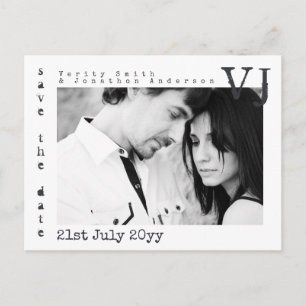 Carte Postale Faire-part Police de machine à écrire Enregistrer la date de 