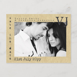 Carte Postale Faire-part Police de machine à écrire Enregistrer la date de 