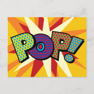 Carte Postale Faire-part POP Bulle de Texte Discours Message Fun Rétro