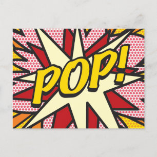 Carte Postale Faire-part POP Fun Retro Comic Book Pop Art