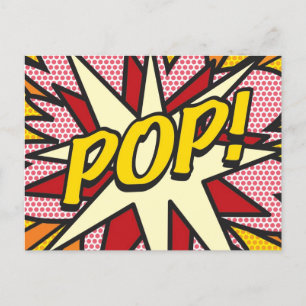 Carte Postale Faire-part POP votre message vocal Bulle amusante Rétro
