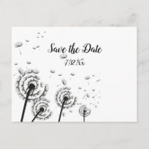 Pouf de Pissenlit Noir et Blanc  Save the Date