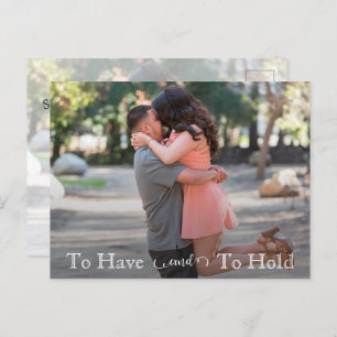 Carte Postale Faire-part Pour avoir et tenir un texte Mariage simple Enregi
