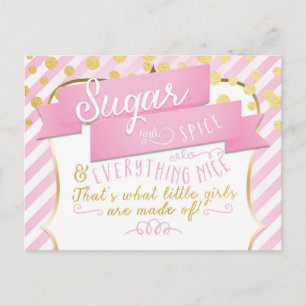 Carte postale Faire-part pour filles à sucre et ép