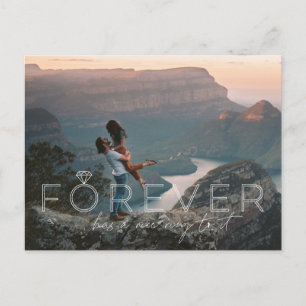 Carte Postale Faire-part Pour toujours a une belle sonorité Engagement ph