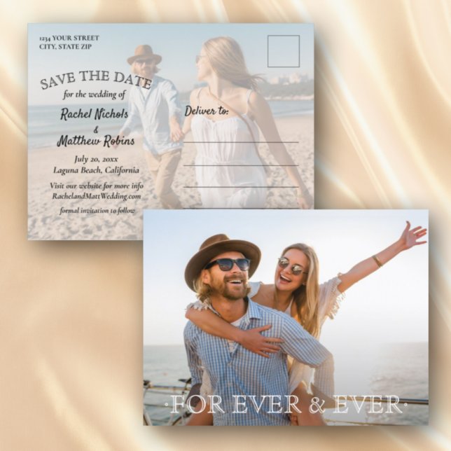 Carte Postale Faire-part Pour toujours et à jamais Mariage Sauvegarder la d (Créateur téléchargé)