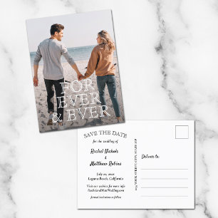 Carte Postale Faire-part Pour toujours et toujours mariage blanc de texte E