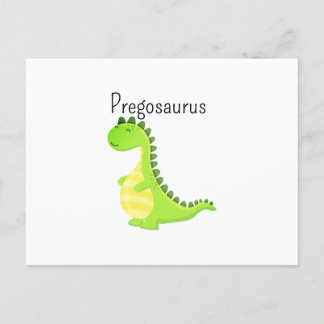 Carte Postale Faire-part Pregosaurus Drôle Dinosaure Enceinte Grossesse